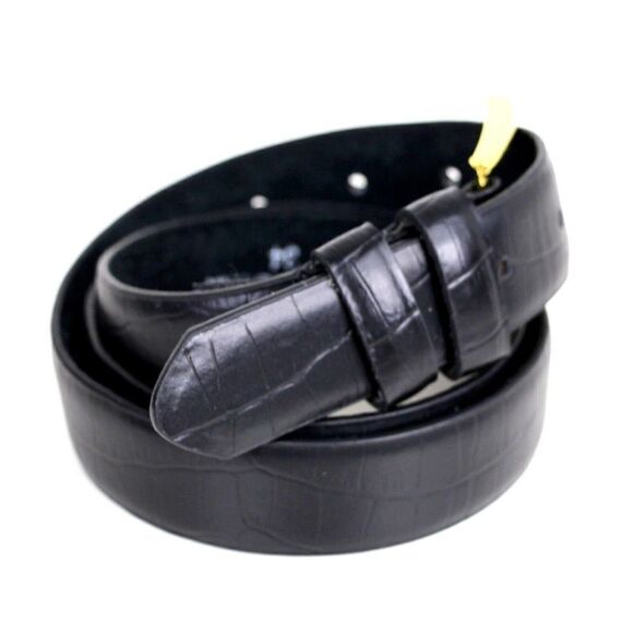 CLASSIC STYLE BLACK GENUINE LEATHER 1 1/8"Wd CASUAL DRESS MEN'S BELT Sz 34 (X85 - Picture 5 of 12